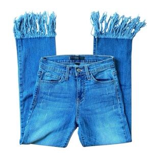 flying monkey platinum fringe bottom distressed jeans